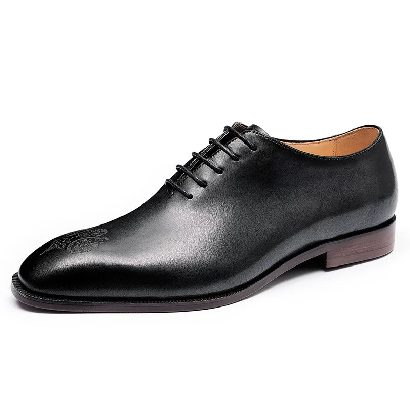 Men's Genuine Leather Leather Shoes, Square Toe, British Style
