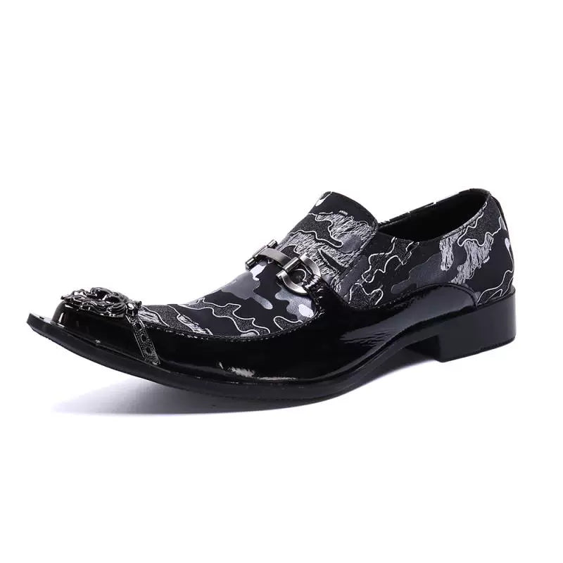 Brogue carved men's shoes business leather british business dress shoes men's black shiny leather tide oxford shoes casual