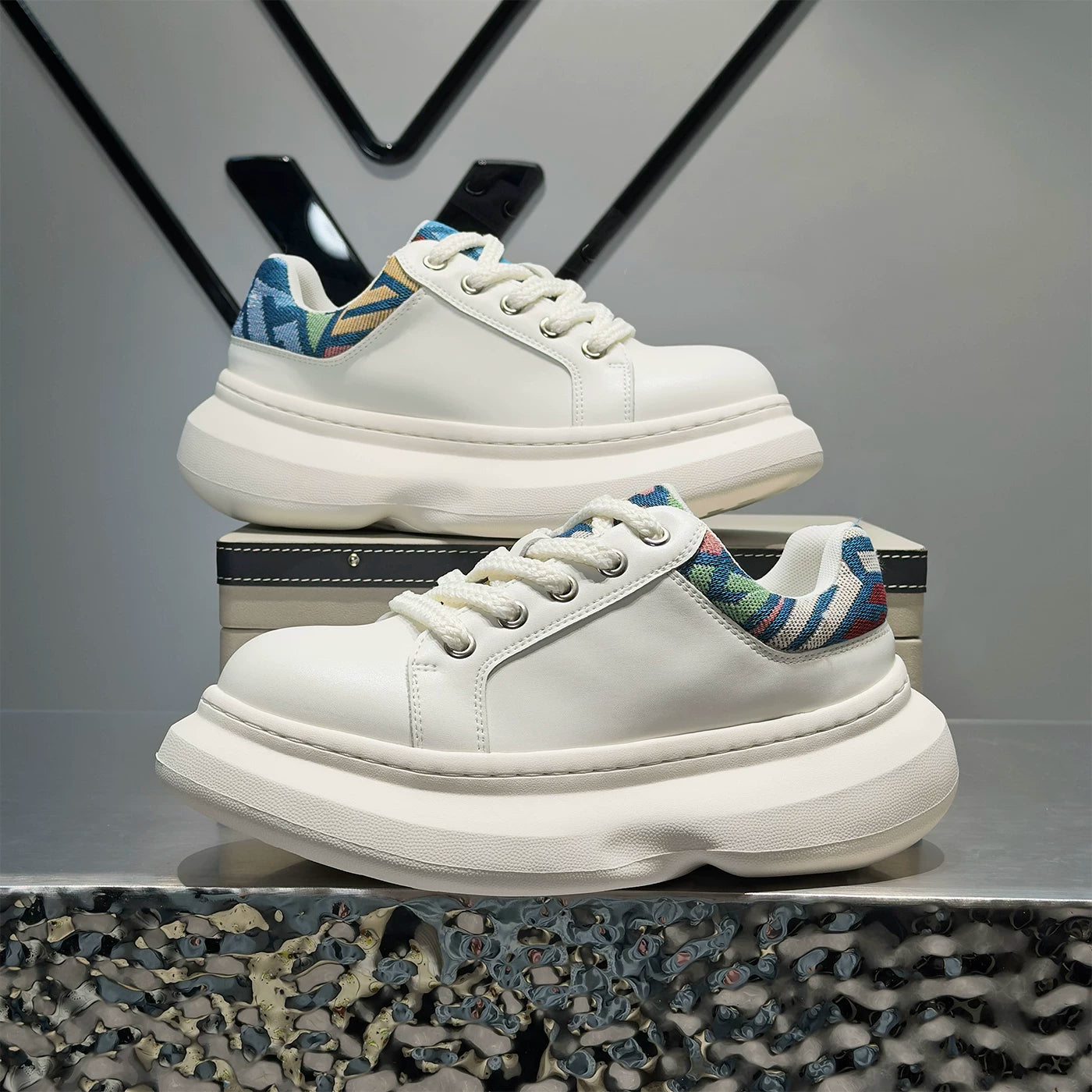 Men's Height-Increasing Platform Minimalist Trendy Puffy Sneakers 2026 New