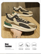 Men's spring 2026 new retro casual running sneakers - versatile winter dad shoes with chunky soles
