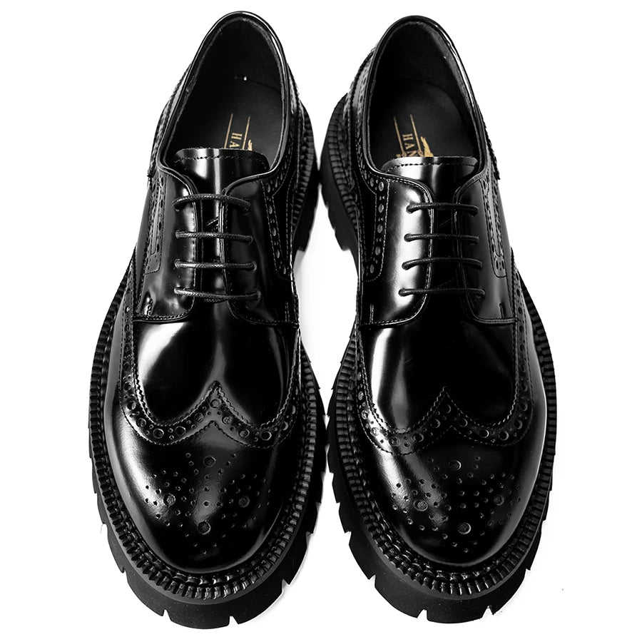Men's Genuine Leather Derby Shoes, Height Increasing, Thick Sole