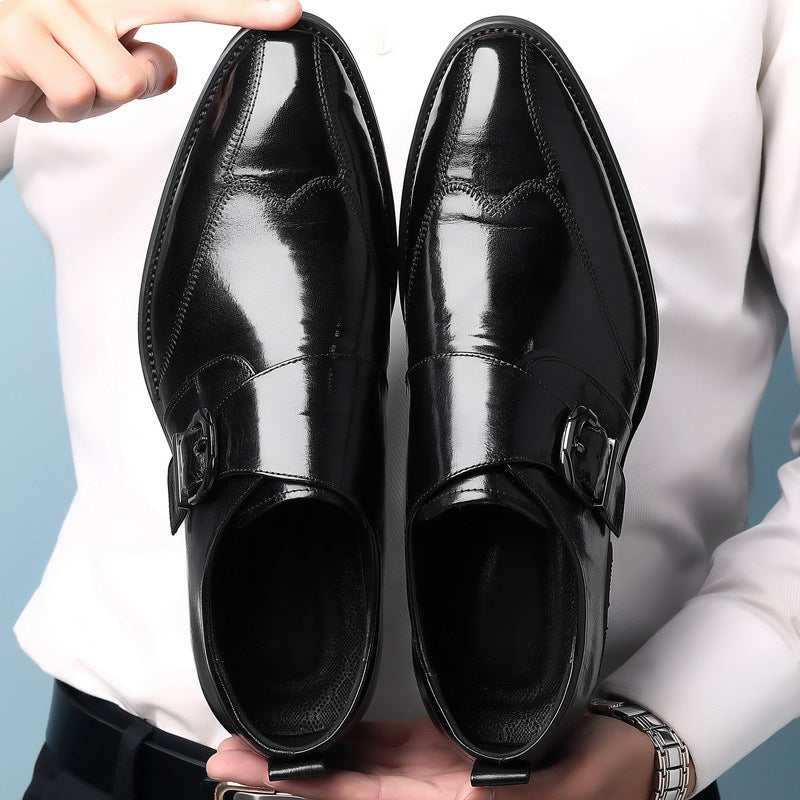 Men's Casual Leather Shoes - Color-Changing Buckle Design 2