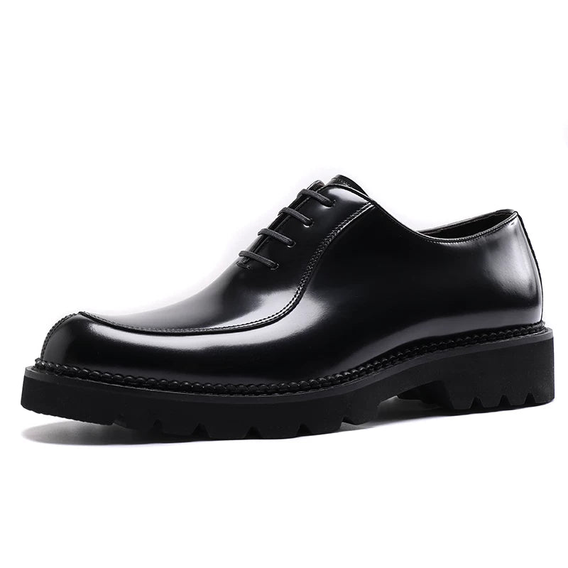 Men's Genuine Leather Oxford Shoes, Height Increasing, Thick Sole