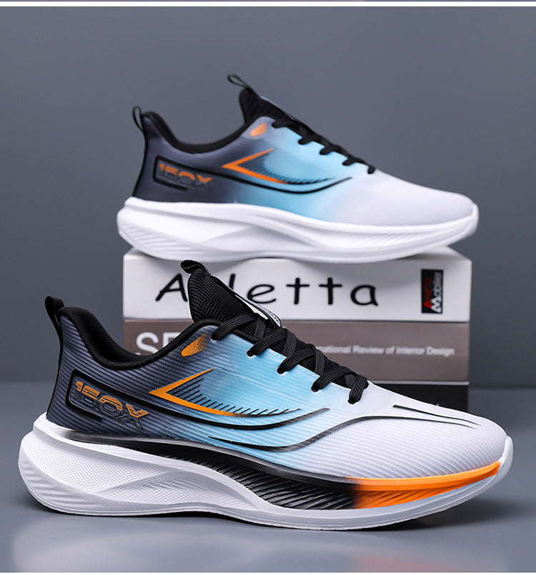 Plus size men's lightweight running sneakers, 2025 new mesh breathable casual travel shoes, soft sole shock absorption athletic shoes