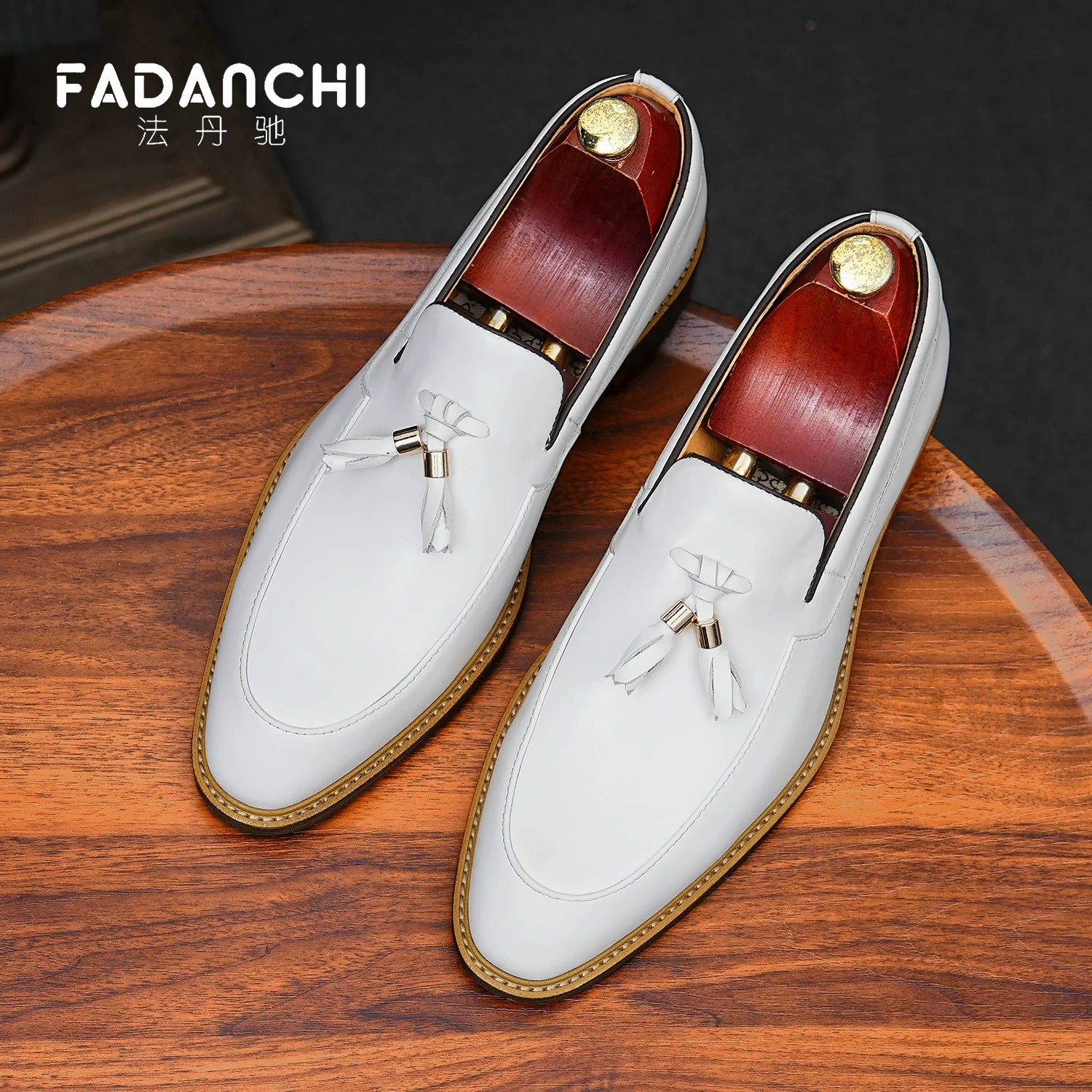 Men's White Genuine Leather Loafers, Breathable, Slip-On