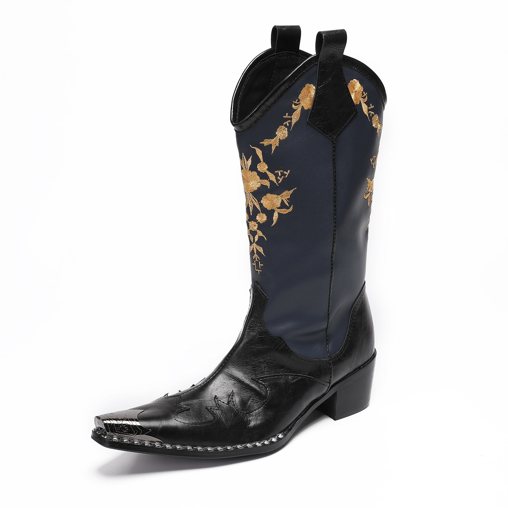 Men's Leather Martin Boots – Embroidered