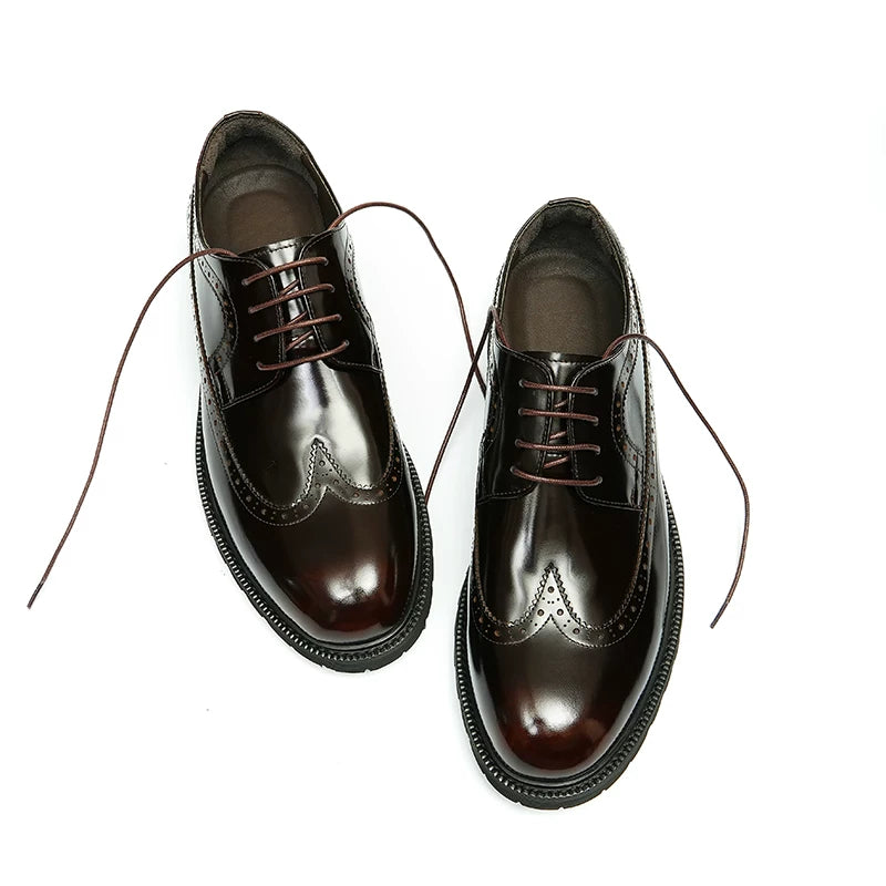 Men's Genuine Leather Leather Shoes, Patent Leather, Glossy