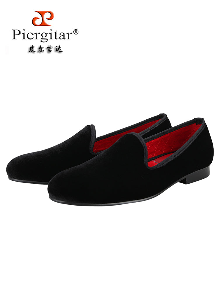 Piergitar European and American trendy banquet party wedding men's formal loafers suede slip-on shoes for men