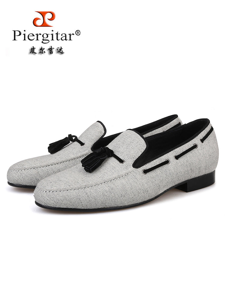 New imported velvet tassel loafers of the same style as the big brand British style men's single shoes banquet shoes large size smoking shoes
