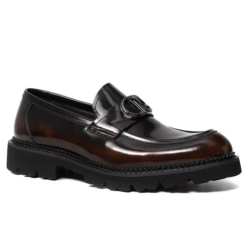 Men's Genuine Leather Loafers, Thick Sole, Breathable