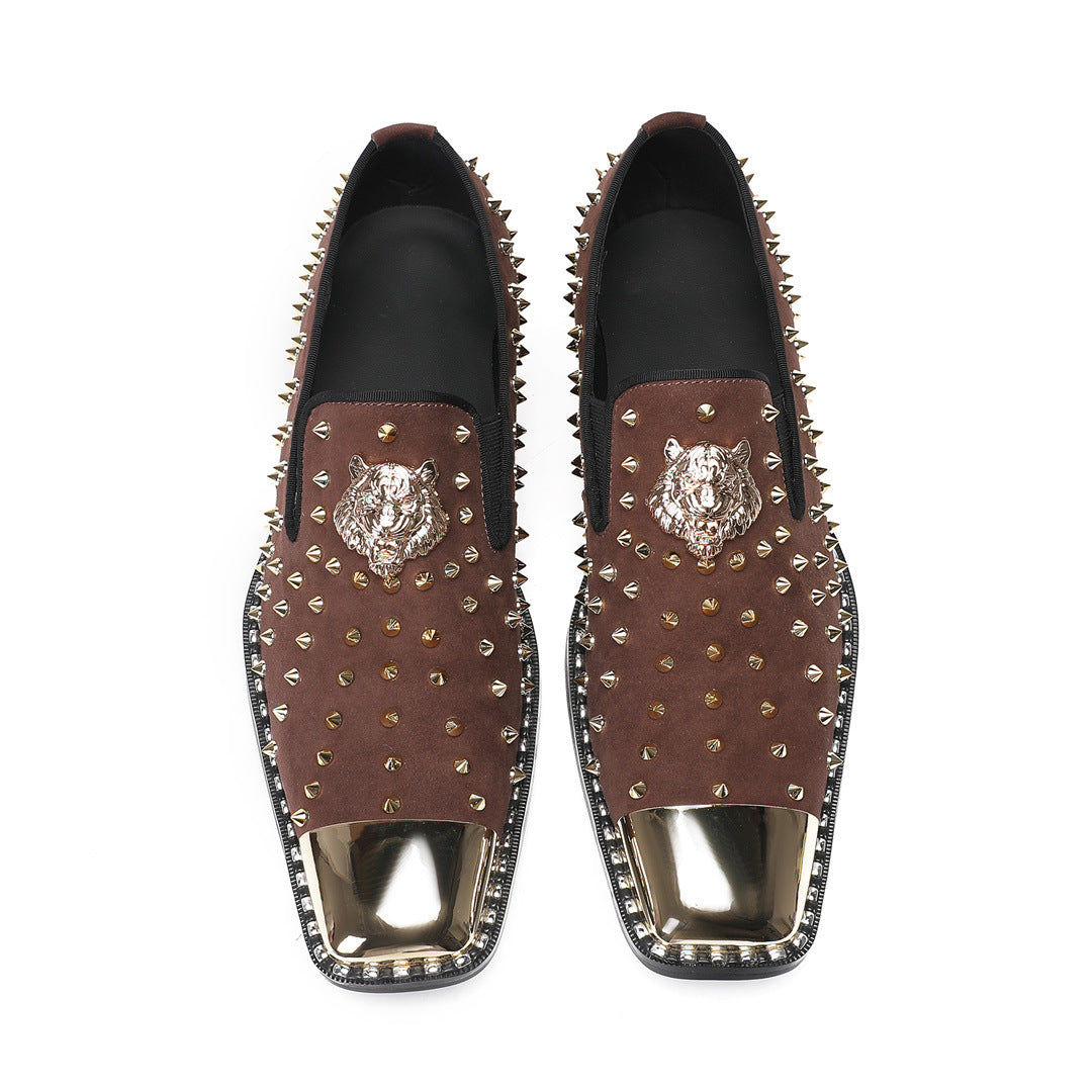 Men's Leather Casual Shoes – Rhinestone Detail – Style 89