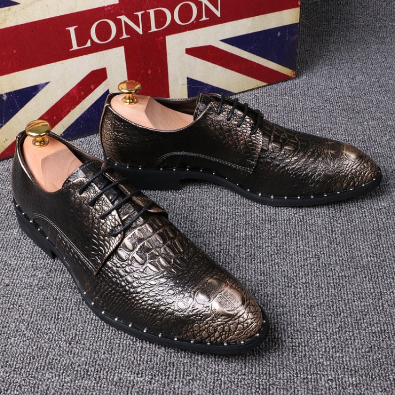 Men's Black Leather Formal Shoes, Wedding, British Style
