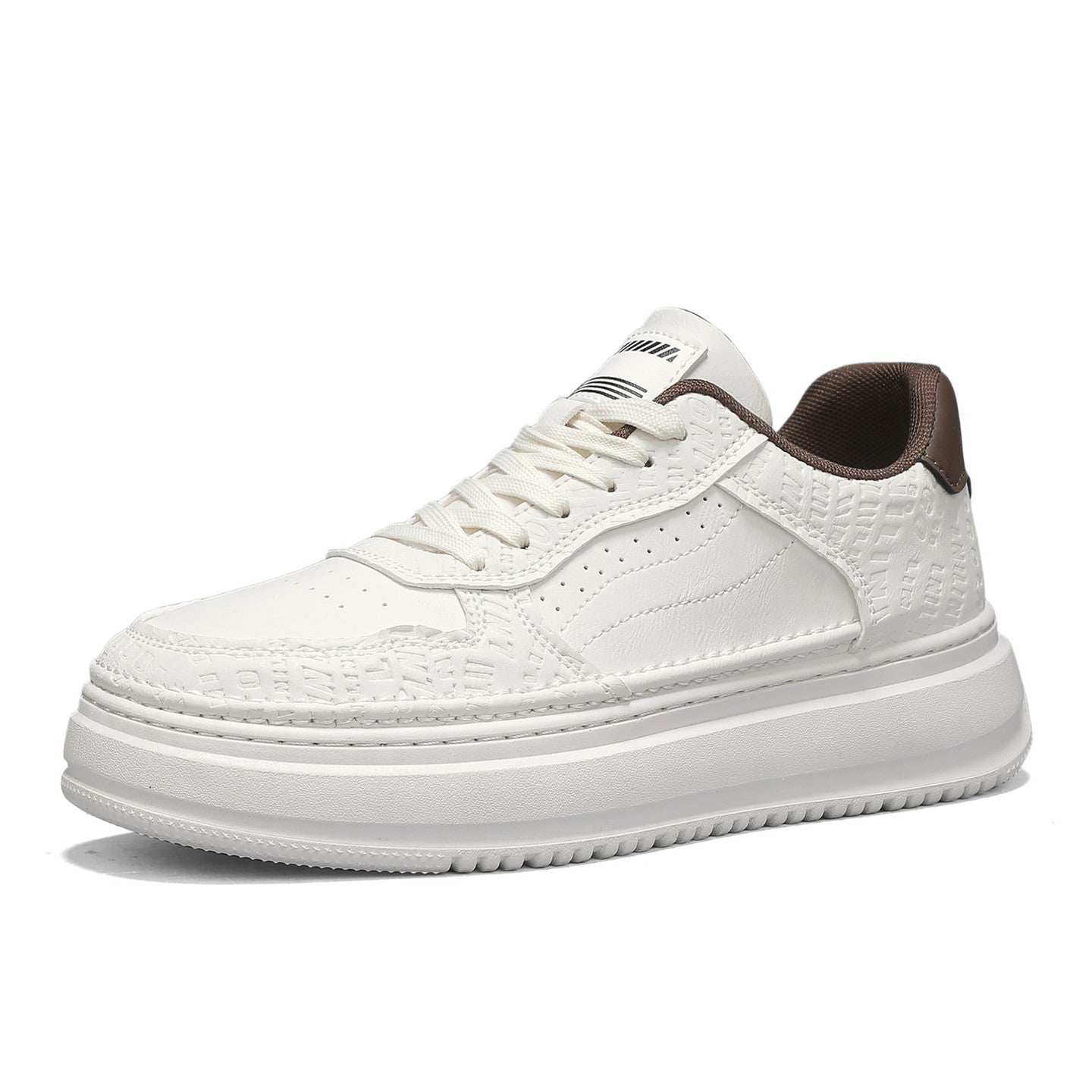 Men's 2026 new winter versatile trendy retro genuine leather white sneakers chunky sole height increasing athletic casual streetwear shoes