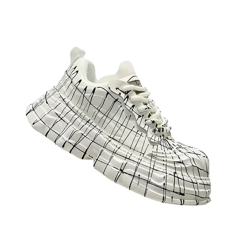 Men's Platform Height-Increasing White Chunky Sneakers Casual 2026 New