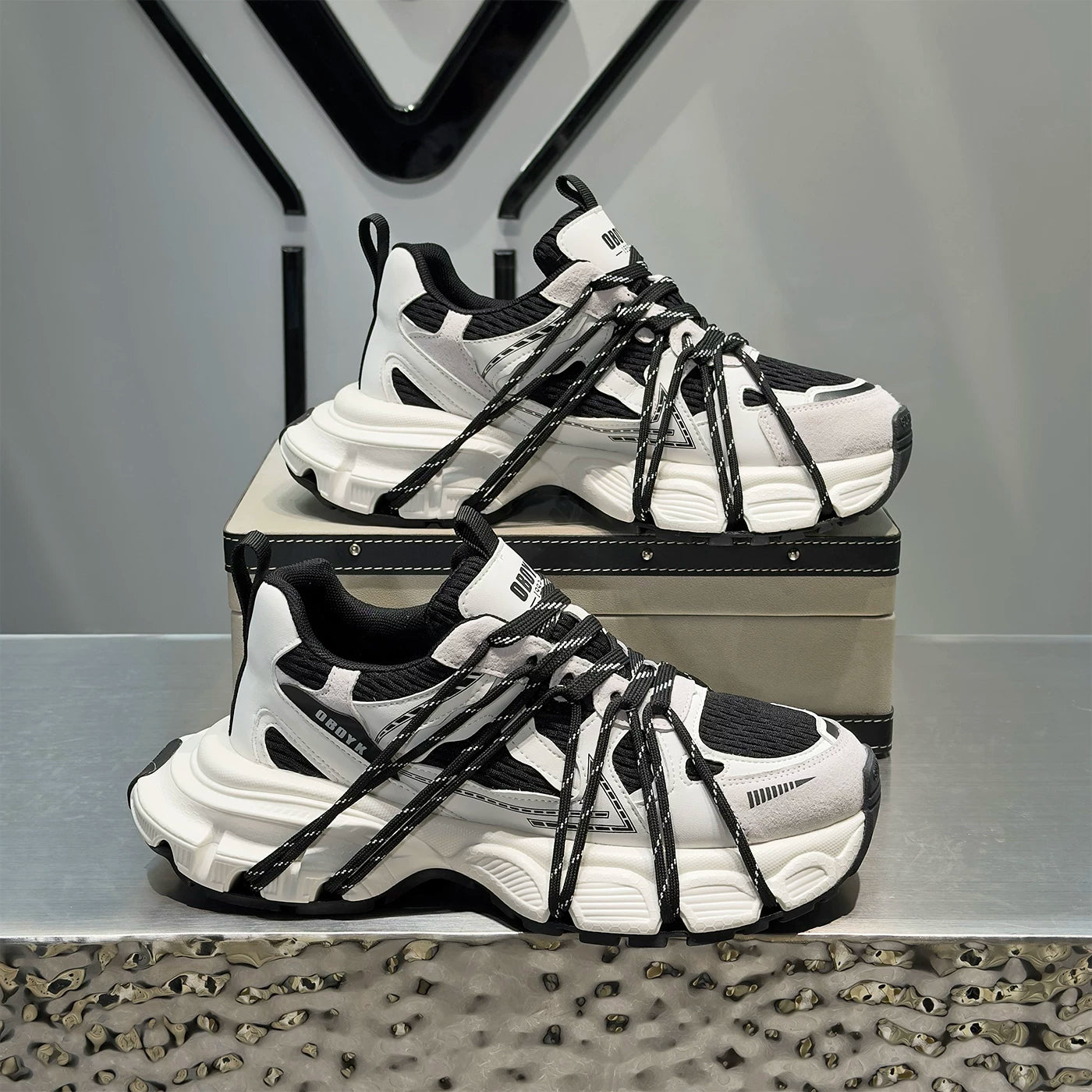 Men's Height-Increasing Platform Breathable Chunky Dad Sneakers Summer