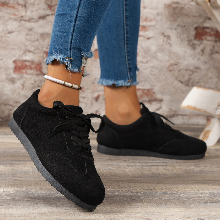 European standing shoes women's shoes 2025 autumn and winter new flat platform platform large size sports and casual shoes