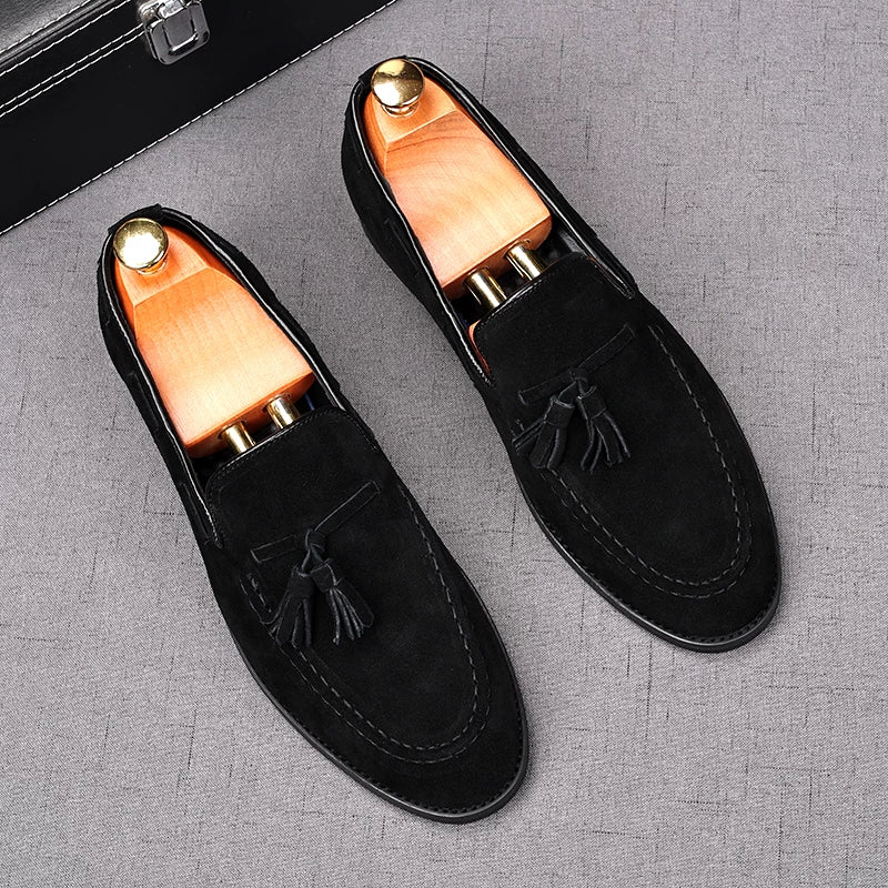 Men's Genuine Leather Loafers, Height Increasing, Slip-On