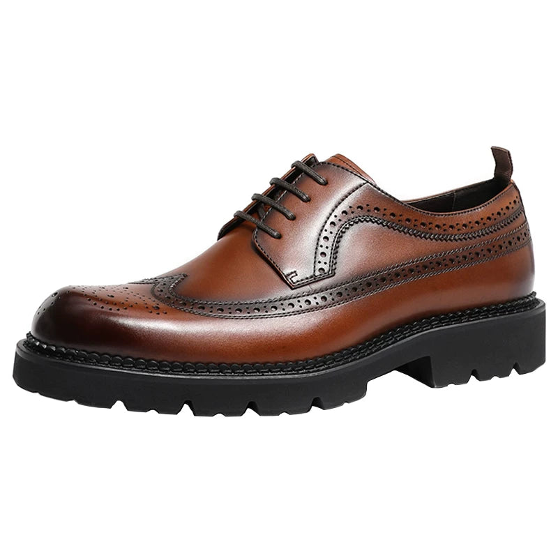 Men's Derby Shoes, Thick Sole, British Style