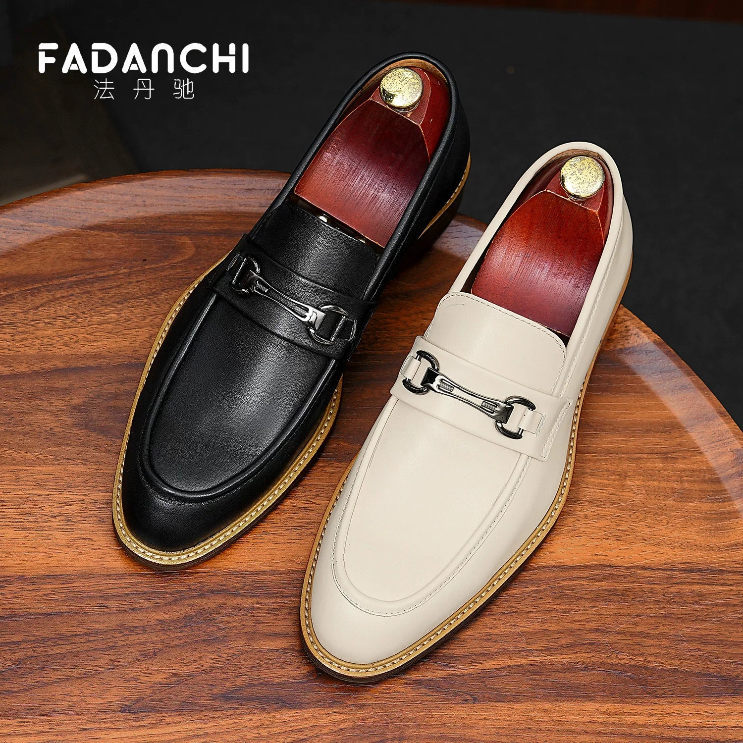 Men's White Genuine Leather Loafers, Breathable, Slip-On