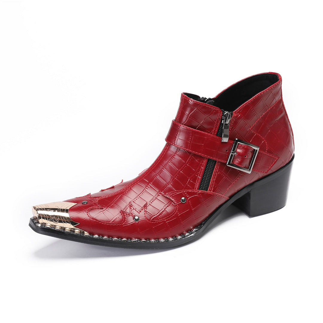 Men's Red Leather Shoes – Business, Wedding