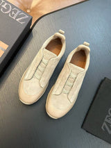 Cross-border zz men's suede casual shoes outdoor sports shoes cross elastic band thick sole light sole low ankle shoes men