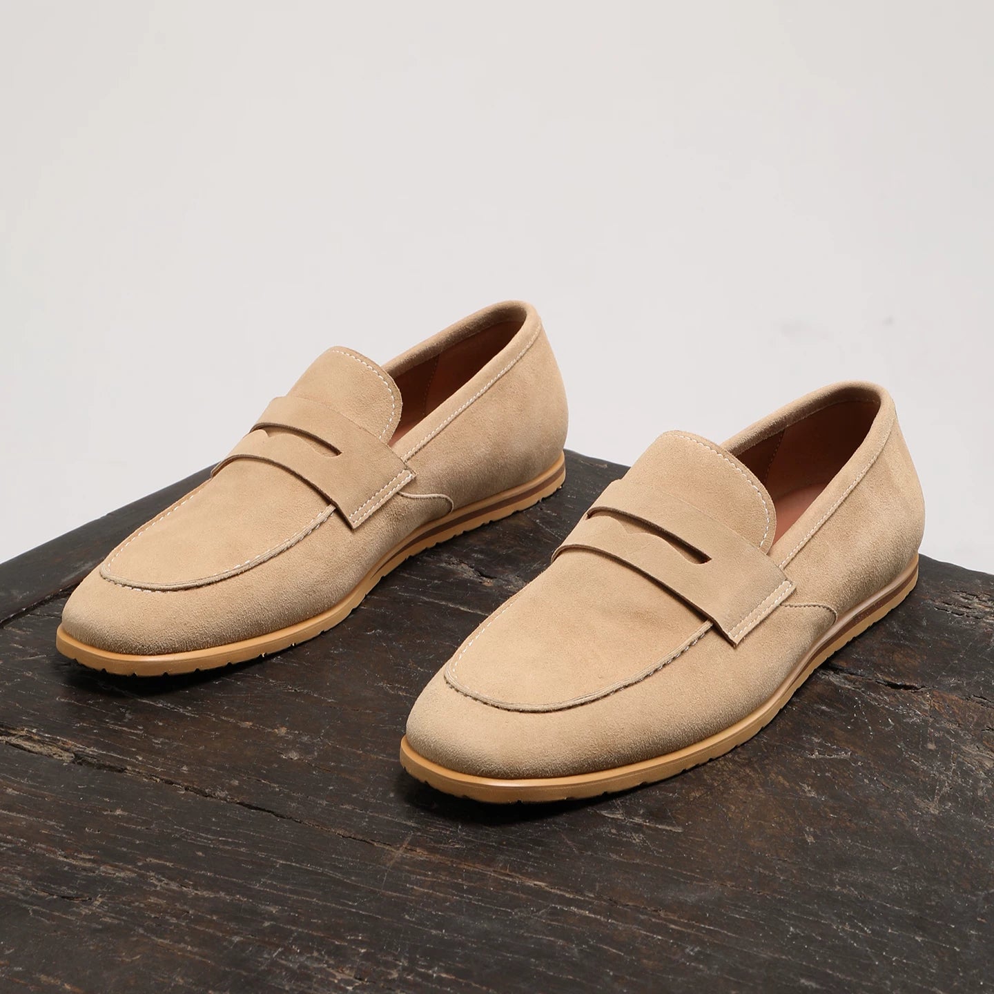 Men's Genuine Leather Loafers, Breathable, Slip-On
