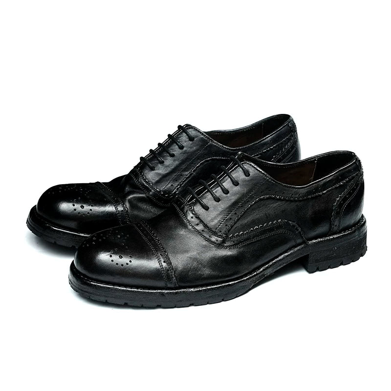 Men's Genuine Leather Oxford Shoes, Handmade, Business