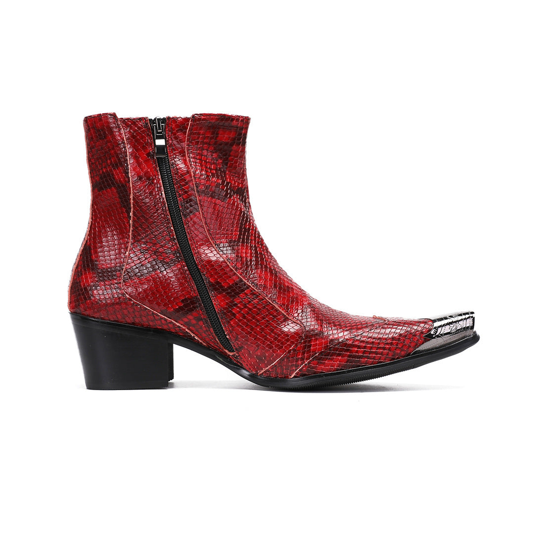 Men's Leather Chelsea Boots – Pointed Toe, Height Increasing – Style 73