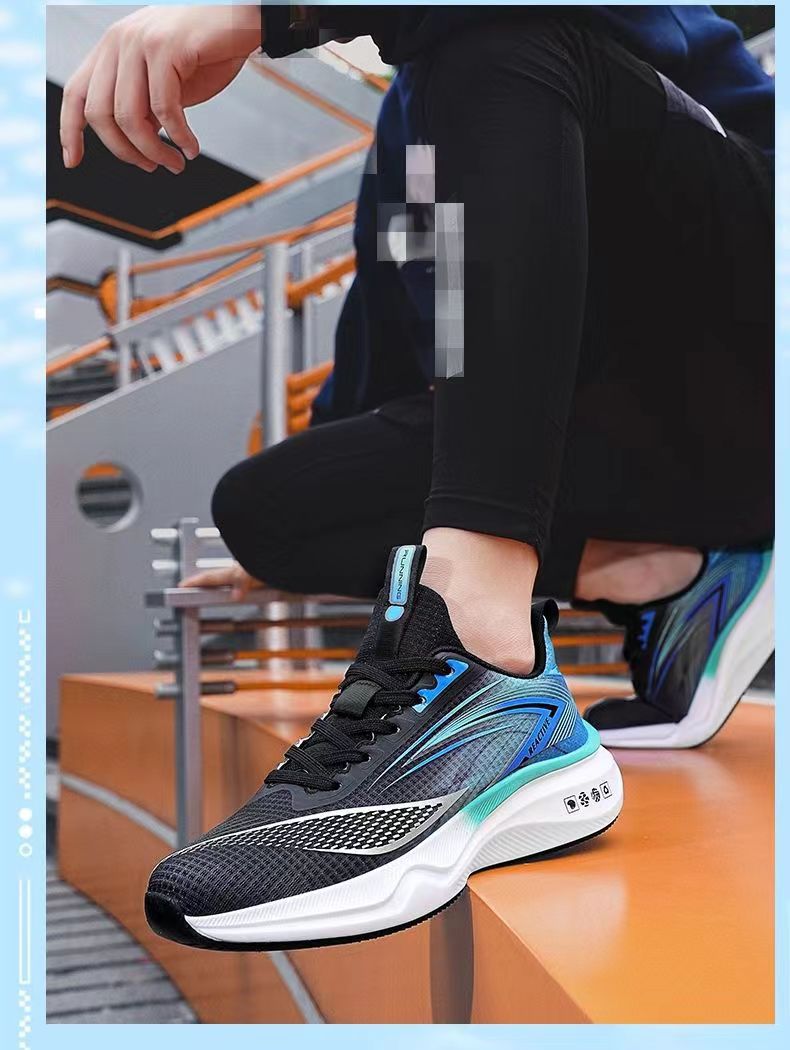 Men's spring/autumn new running shoes, high-elasticity ultra-lightweight athletic sneakers, non-slip breathable mesh casual sports shoes for men 5