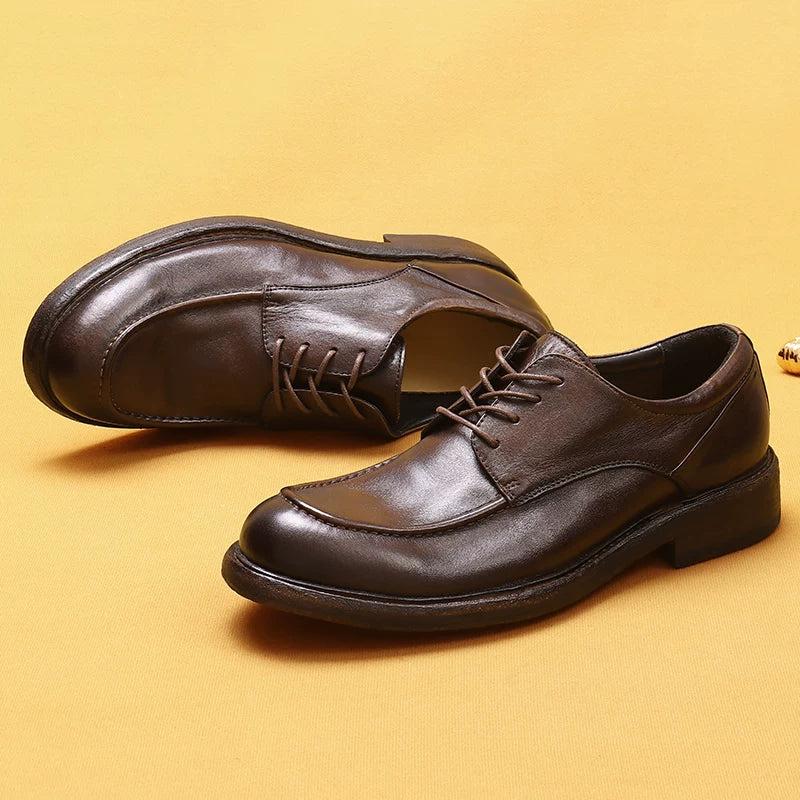 Men's Genuine Leather Leather Shoes, Handmade, British Style
