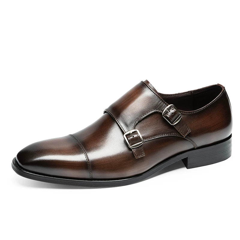 Men's Genuine Leather Leather Shoes, Breathable, Square Toe