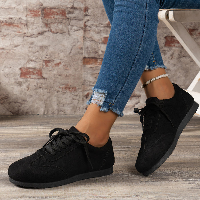 European standing shoes women's shoes 2025 autumn and winter new flat platform platform large size sports and casual shoes