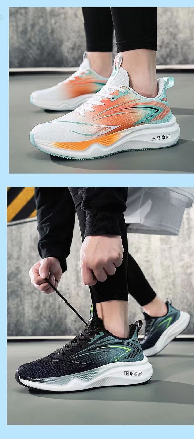 Men's spring/autumn new running shoes, high-elasticity ultra-lightweight athletic sneakers, non-slip breathable mesh casual sports shoes for men 16