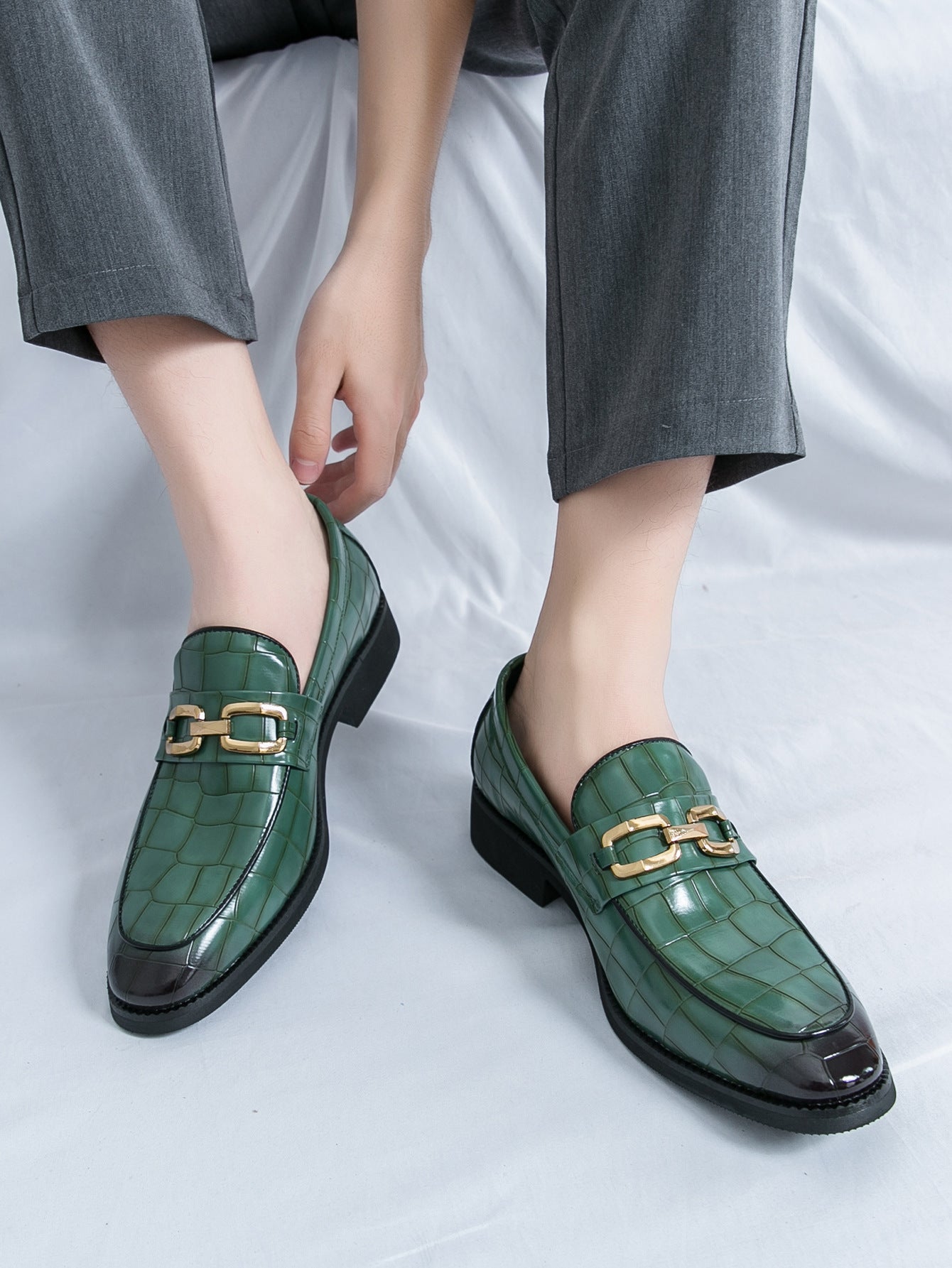 2026 spring cross-border plus size british style men's shoes korean style men's wedding shoes busine 9
