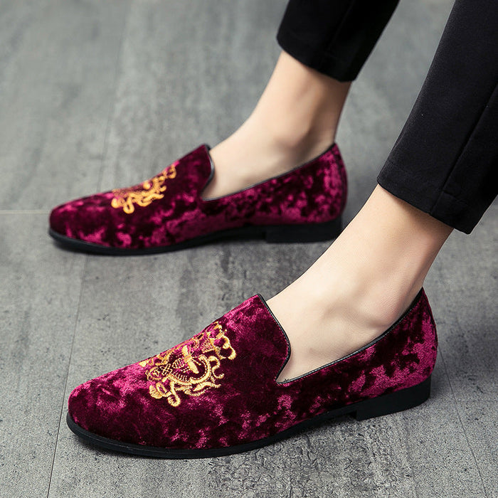 Cross-border autumn corduroy slip-on loafers, british style formal & casual shoes, plus size dress