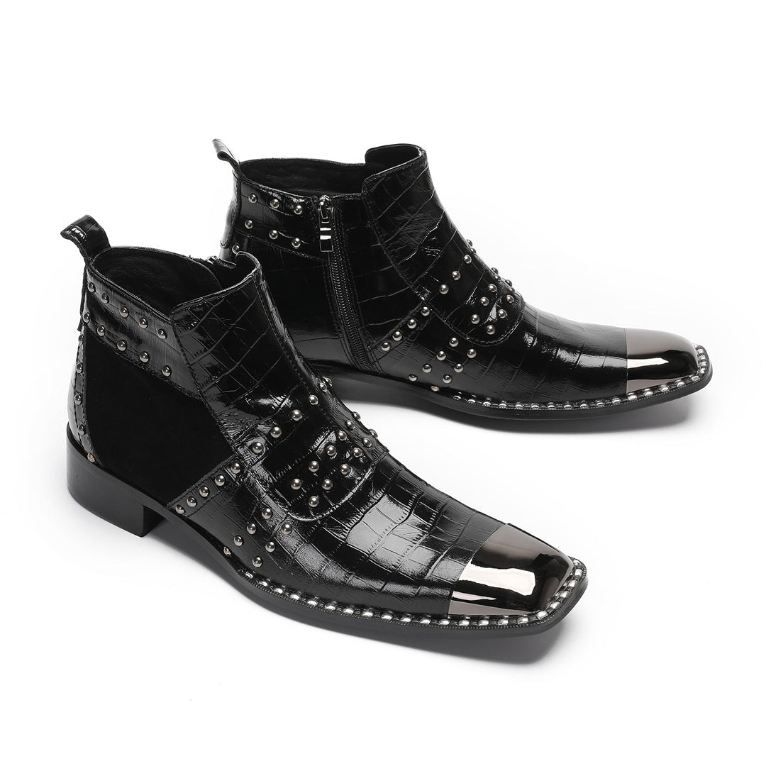 Men's Leather Martin Boots – Breathable, British Style – Style 65