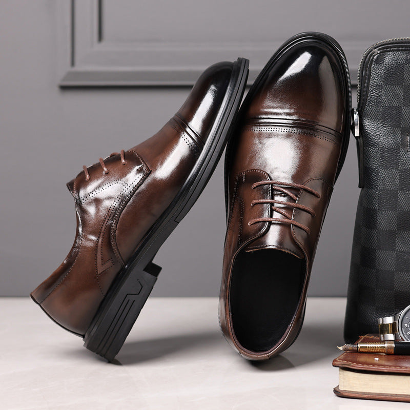 British style wedding groomsmen formal dress shoes - premium derby leather italian business dress shoe 6