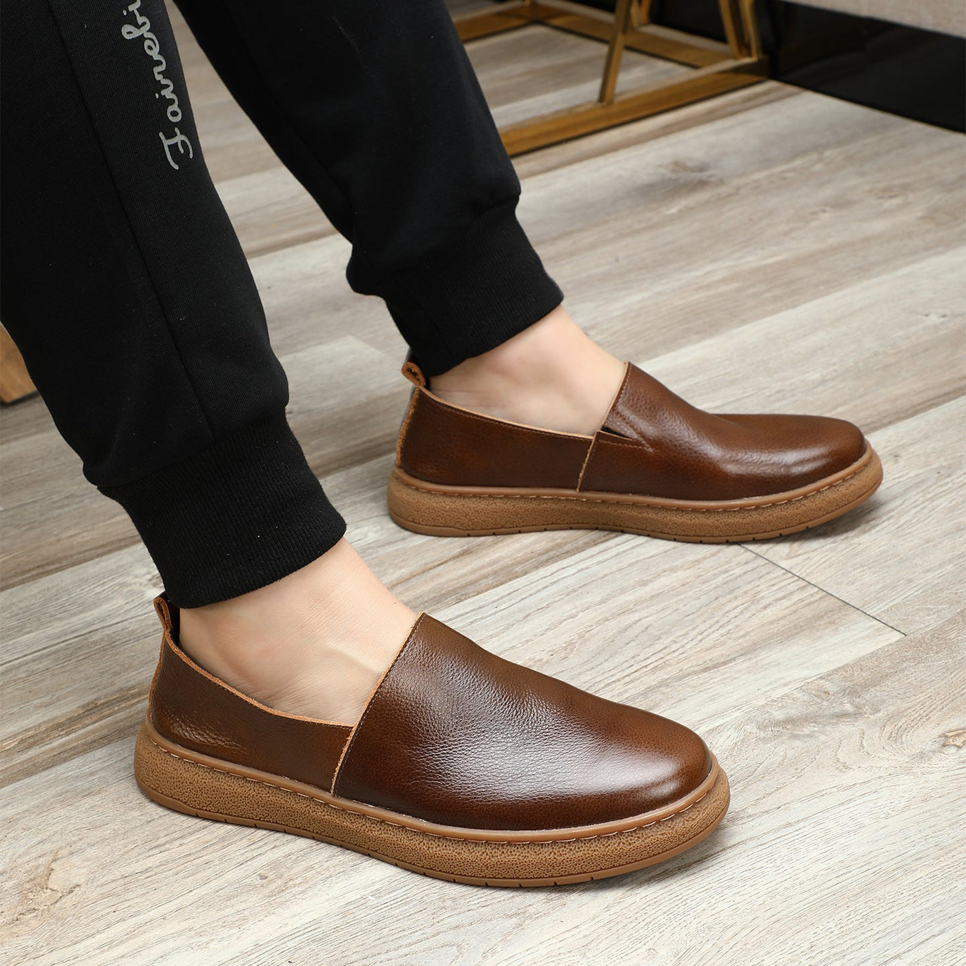 Very comfortable single-layer soft waxed cowhide loafers 2026 summer new arrival slip-on breathable 4