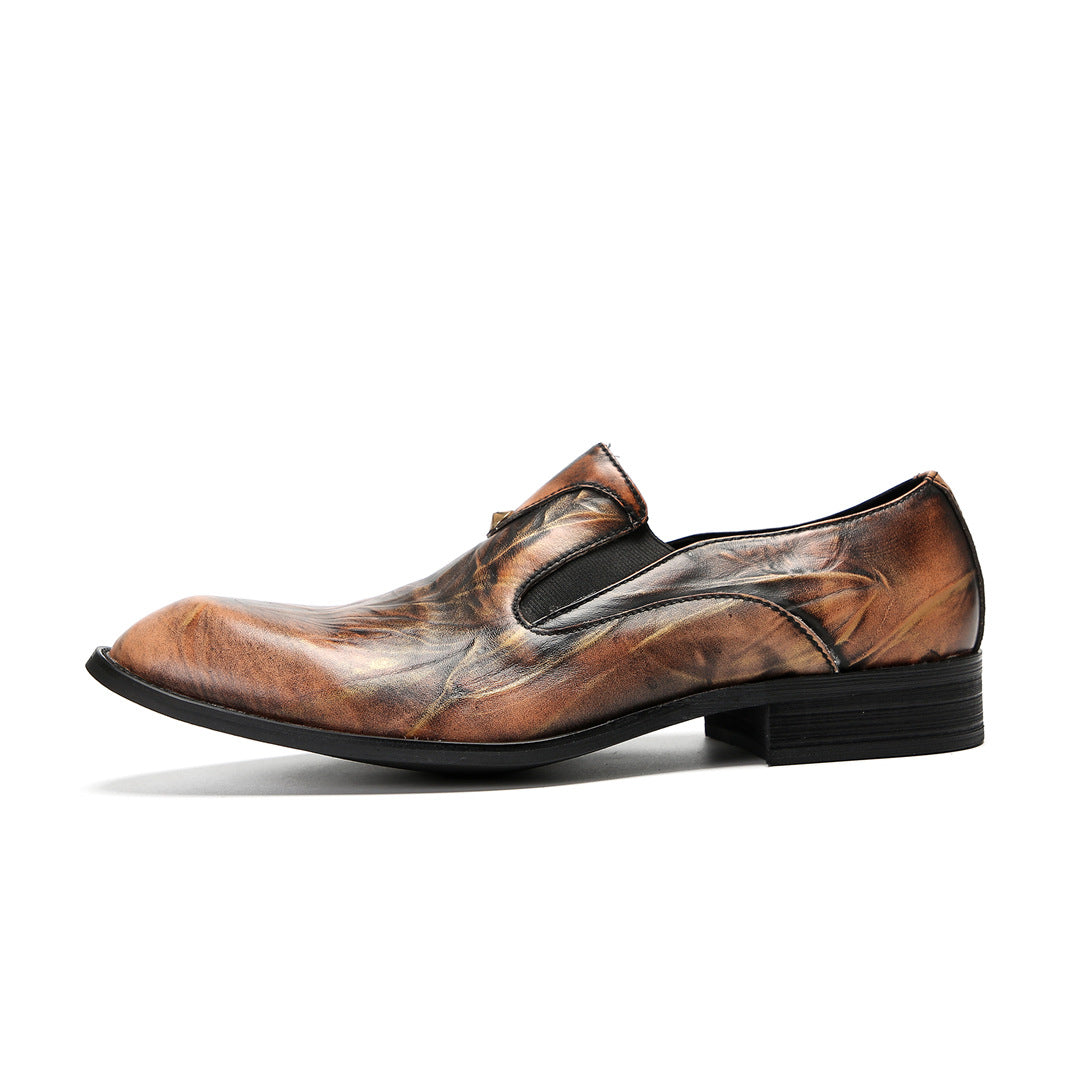 Men's Leather Dress Shoes – Pointed Toe, Crocodile Pattern
