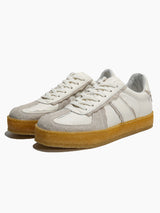 European station 2024 autumn men's fashion sneakers: retro german army trainers, genuine leather, versatile color block design, trendy casual skate shoes