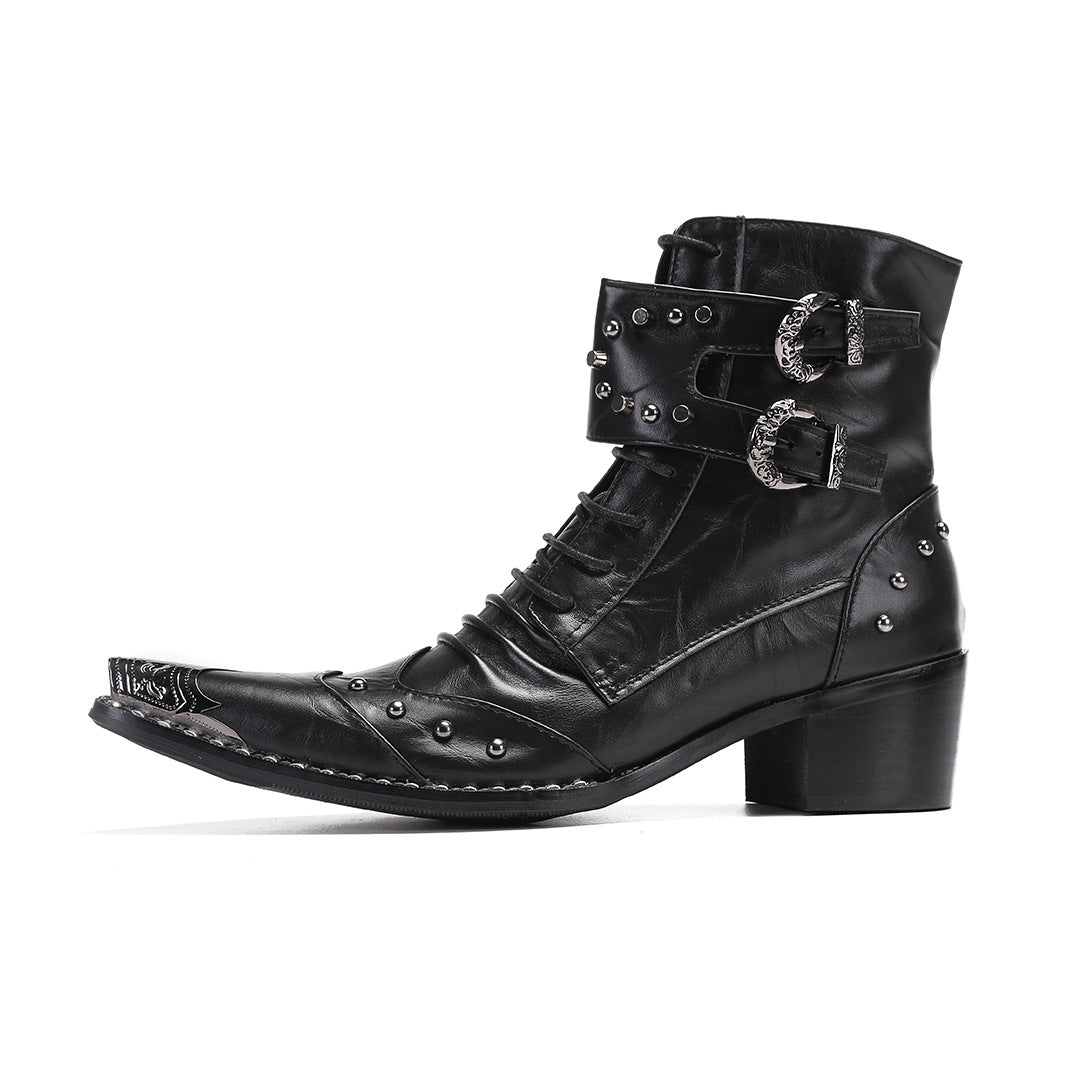 Men's Leather Martin Boots – Breathable, British Style – Style 14