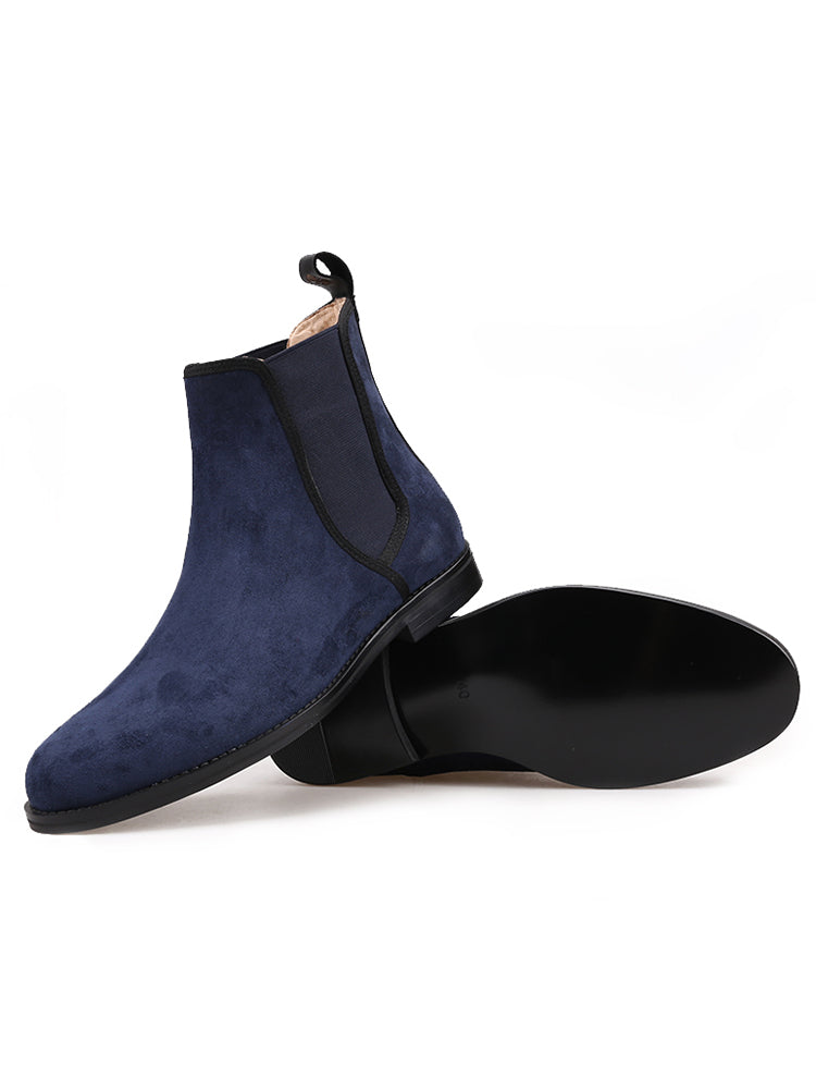 Piergitar's new spring and autumn men's cow suede trendy boots British style classic handmade Chelsea short boots