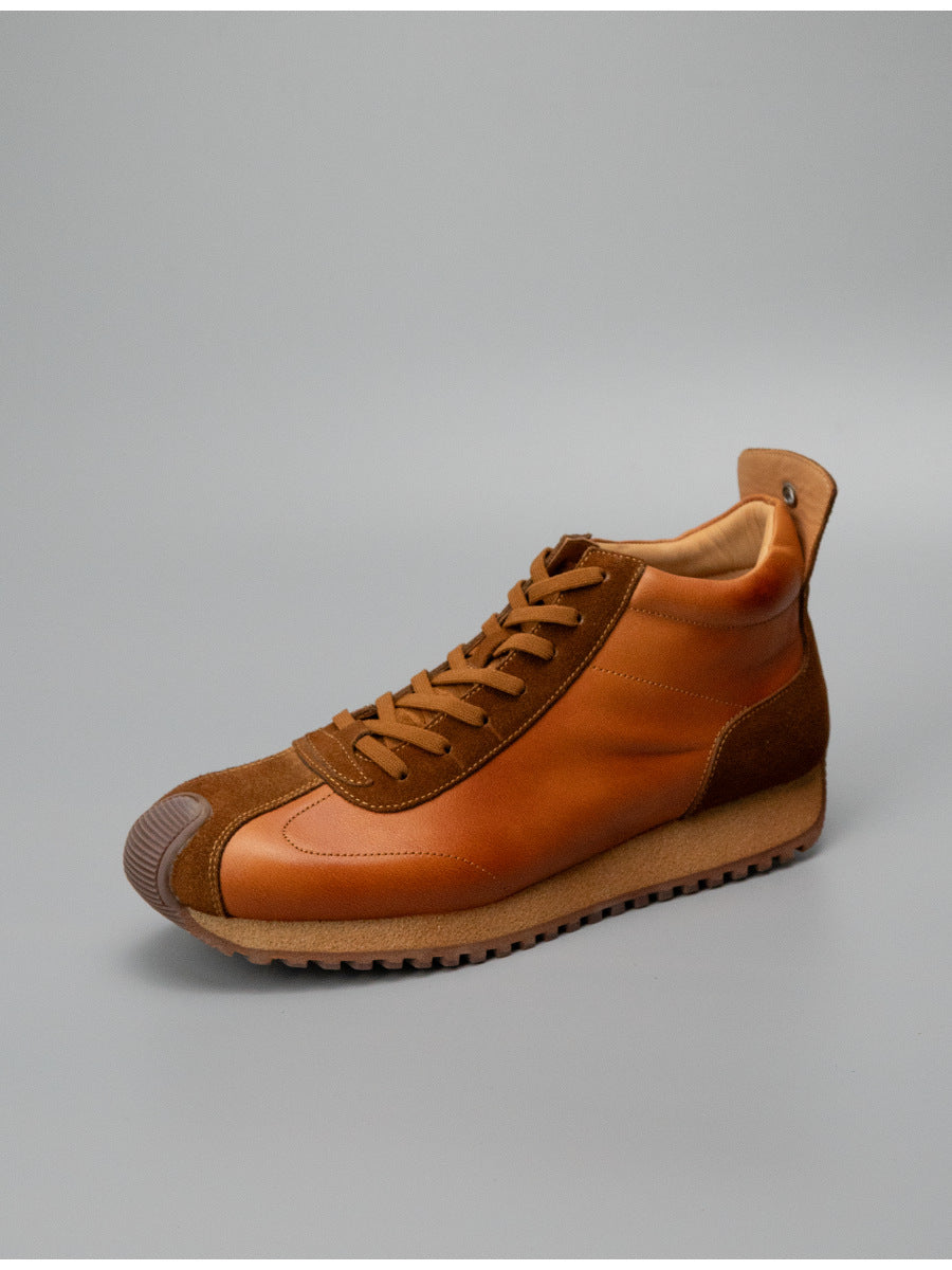 Sitao european station 2026 new arrivalretrocasual style easiest for matchtrendy shoesmen cowhide casual mid-top forrest gump shoes
