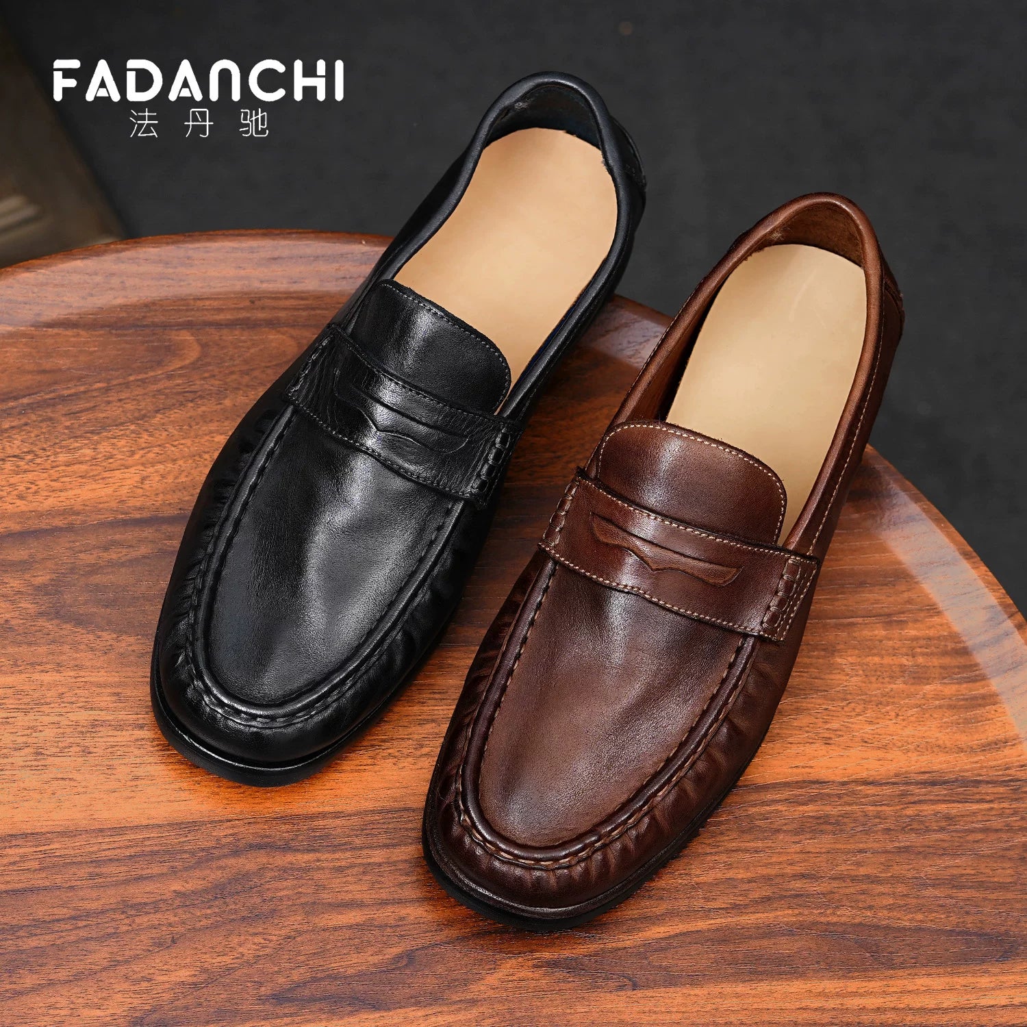 Men's Genuine Leather Loafers, Breathable, Handmade