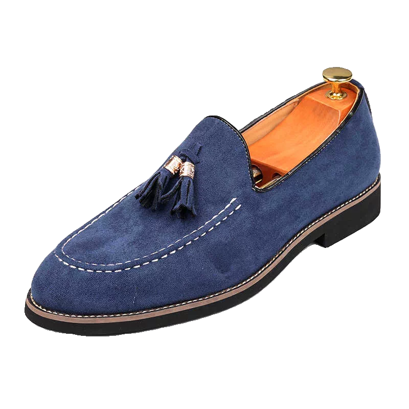 Men's Suede Loafers, Pointed Toe, Slip-On