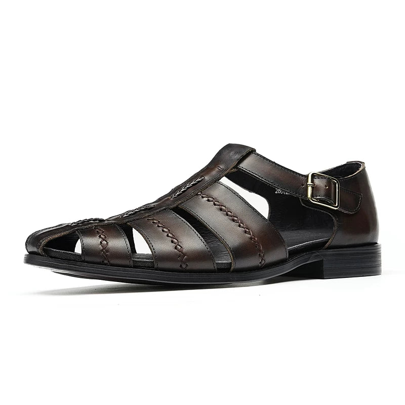 Men's Genuine Leather Sandals, Breathable