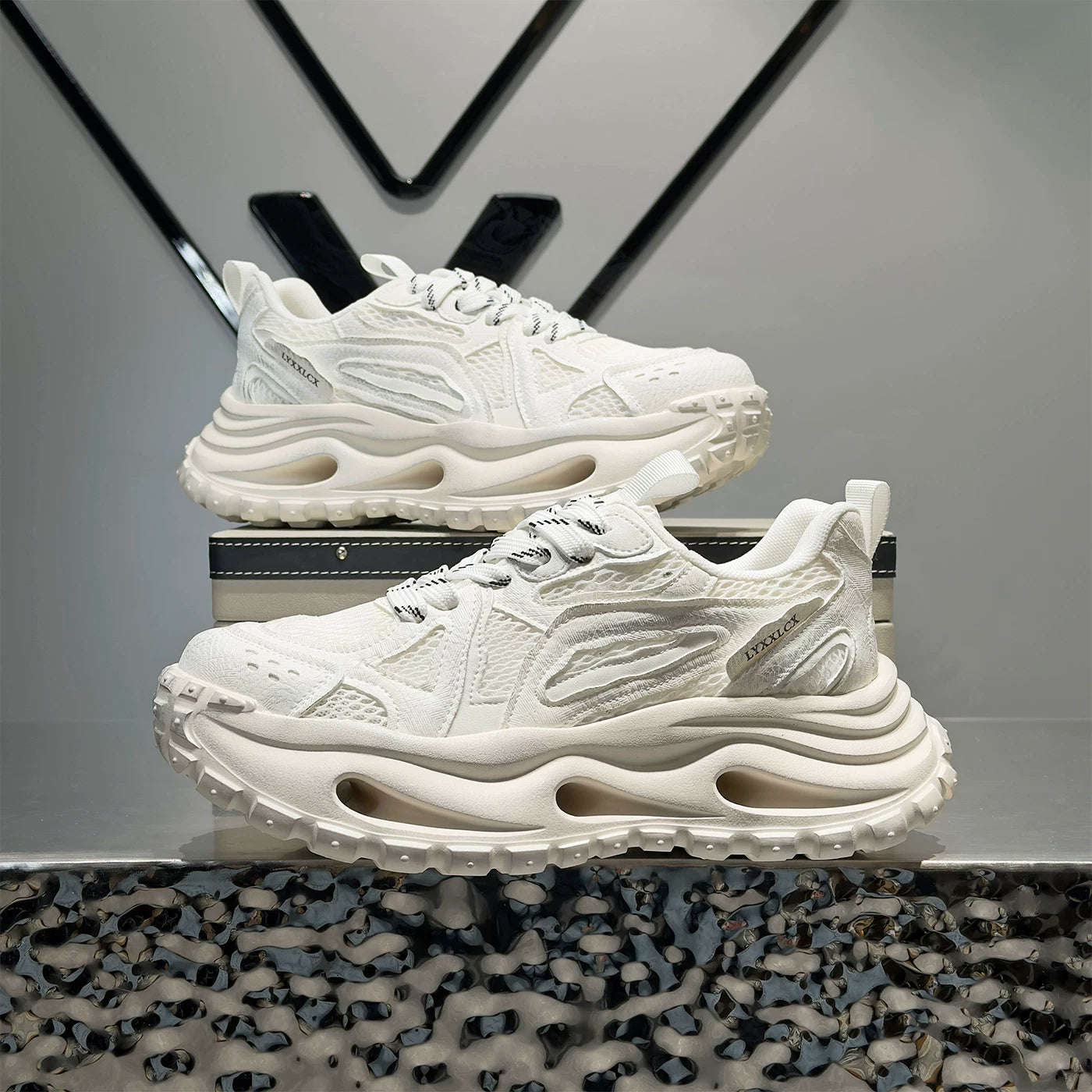 Men's Height-Increasing Platform Breathable Mesh Retro Chunky Dad Sneakers