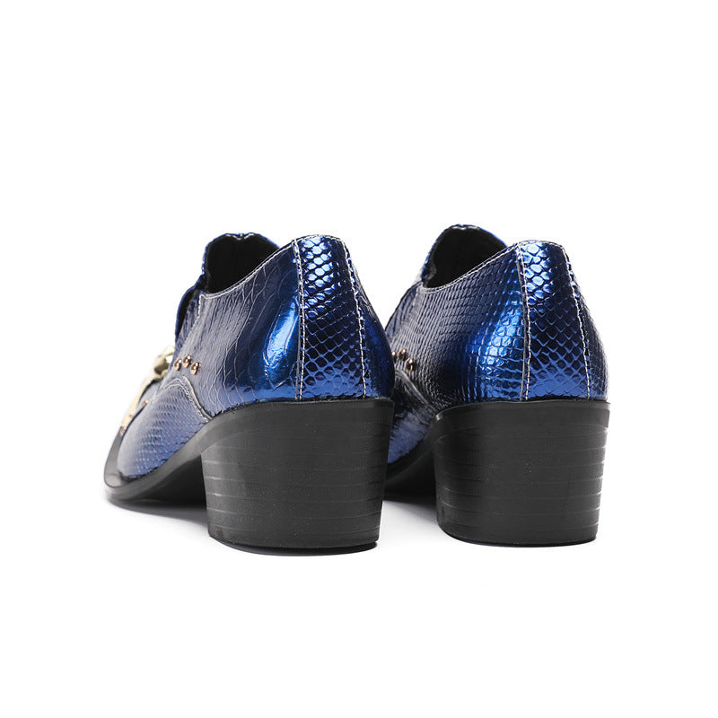 2024 new heightening leather shoes men's formal wear business cowhide high heels wedding groom shoes casual men's shoes large size shoes