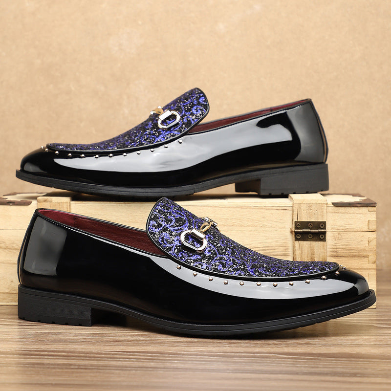 2026 new trendy fashion men's shoes - british style pointed toe slip-on casual leather shoes