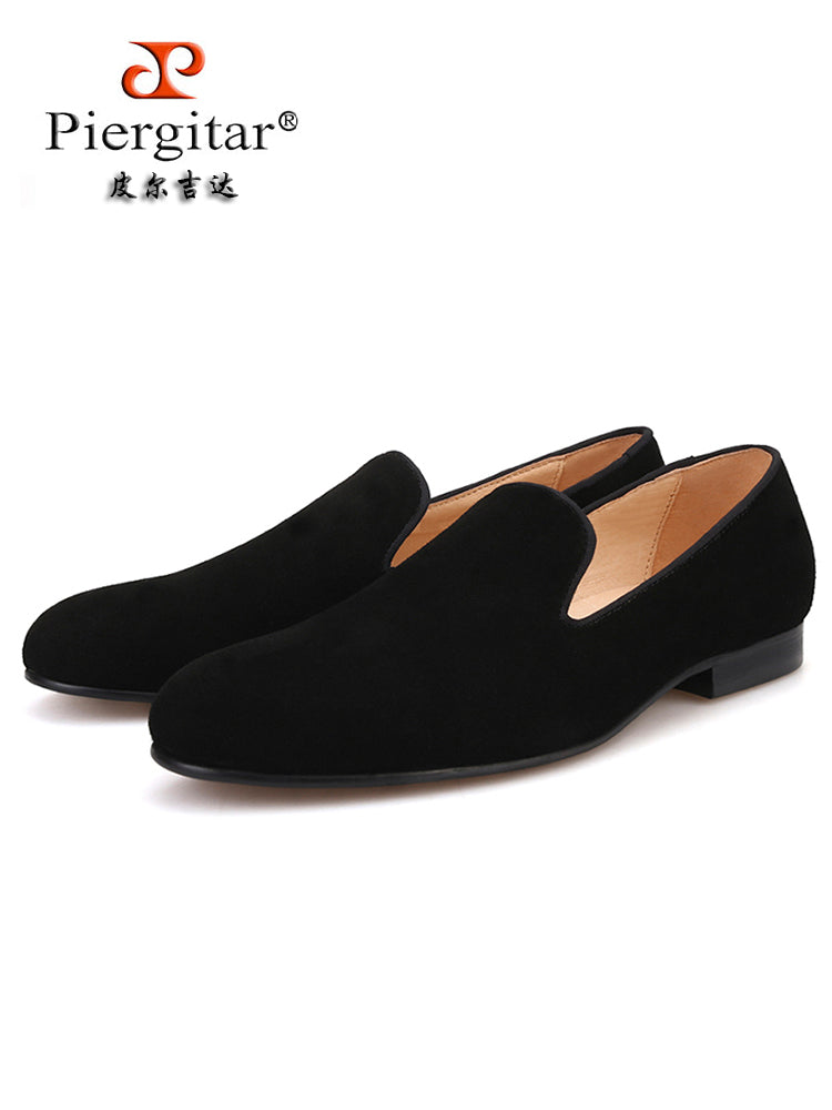 British style classic men's yuppie shoes suede nubuck leather slip-on smoking shoes versatile trendy loafers